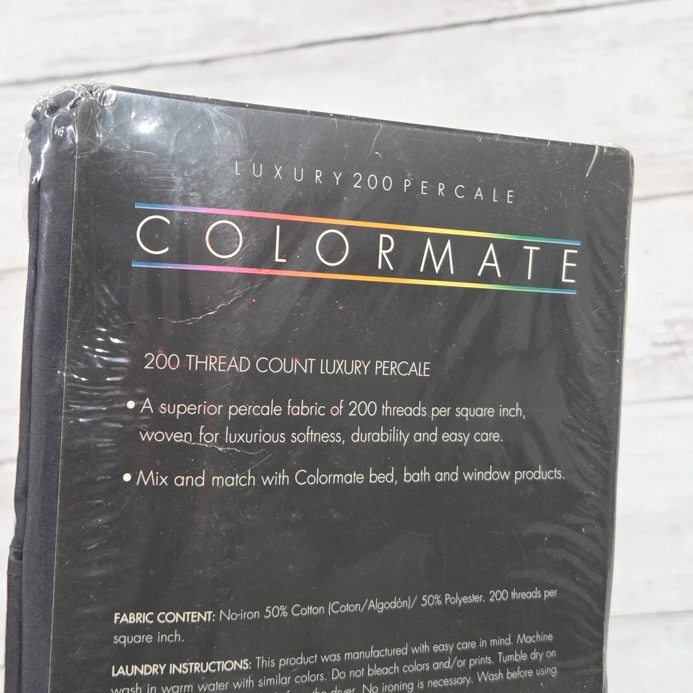 Colormate Pillowcases King Ebony‎ Black Luxury 200 Percale 2pc Set Vintage